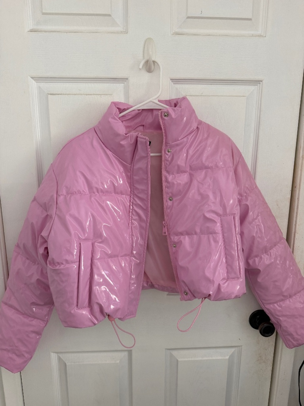Pretty Little Thing Shiny Pink Puffer Jacket